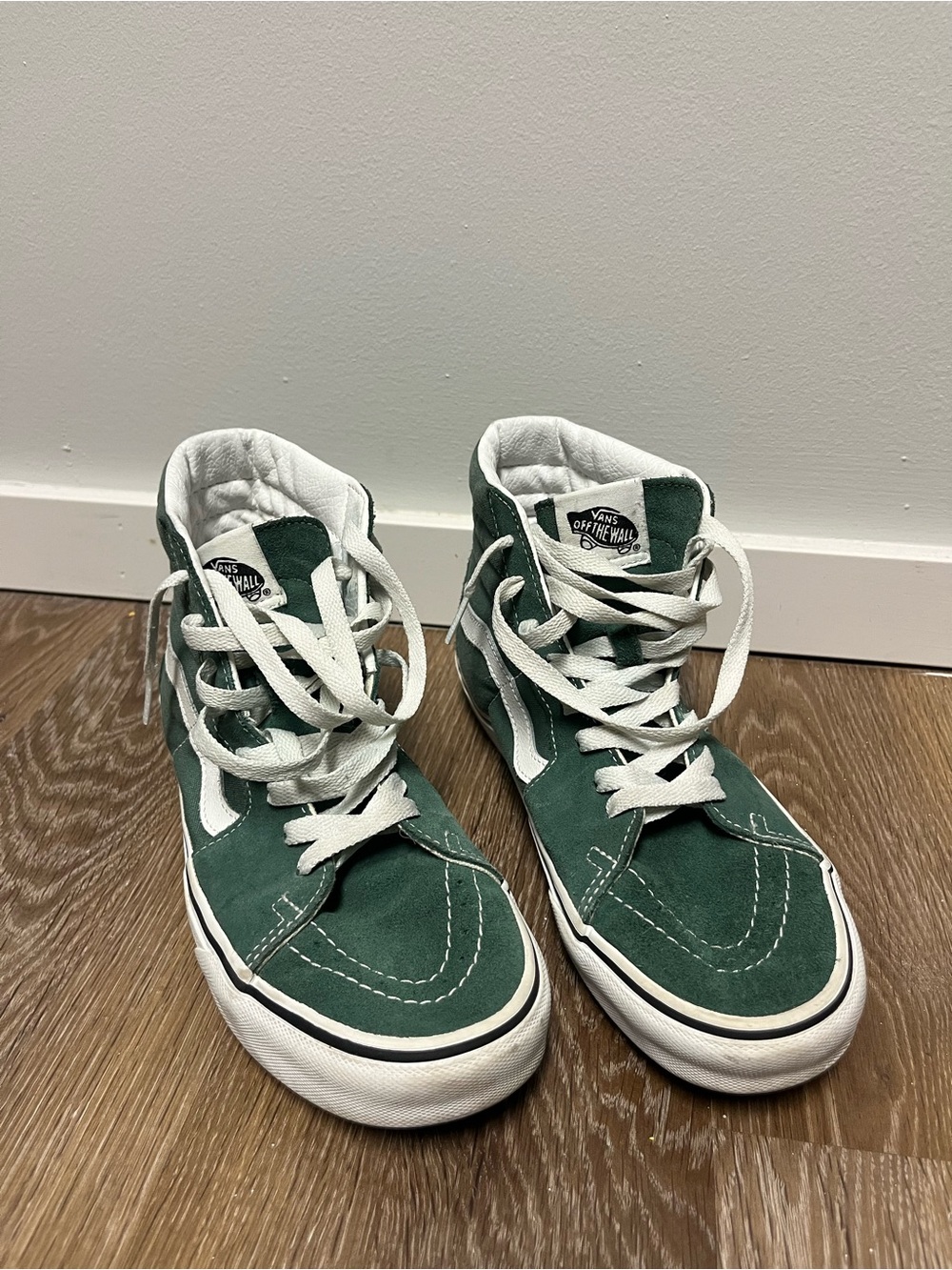 Vans High-Top Kids Sneakers in Forest Green and White